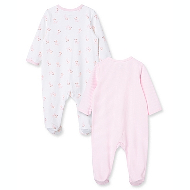 Little Me&reg; Size 3M 2-Pack Fluffy Love Footie Pajamas in Pink. View a larger version of this product image.