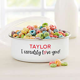 I Cerealsly Love You Personalized Romantic Enamel Bowl with Lid