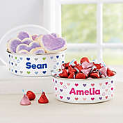 Hearts Personalized Enamel Bowl with Lid