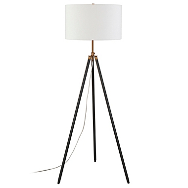Hudson&amp;Canal&reg; Kahn Floor Lamp in Blackened Bronze/Antiqued Brass. View a larger version of this product image.