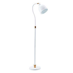 Hudson&Canal™ Vincent Floor Lamp in Matte White/Brass
