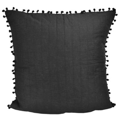 Donna Sharp&reg; Dawson Pom Pom Square Throw Pillow in Black