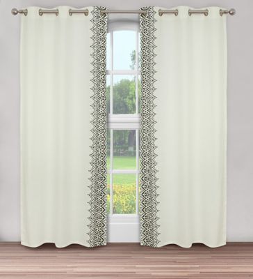 Duvall Linen Total Eclipse 2 Curtain Panels Grommet 76”x95” New Curtain Set 