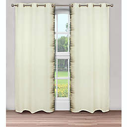 Nikki Chu Stria Grommet Light Filtering Window Curtain Panels in Tan (Set of 2)