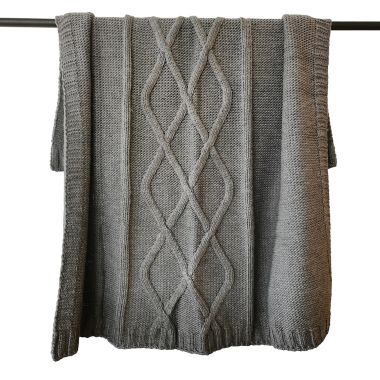 Bee &amp; Willow&trade; Chunky Ribbon Cable Throw Blanket in Granite Grey. View a larger version of this product image.