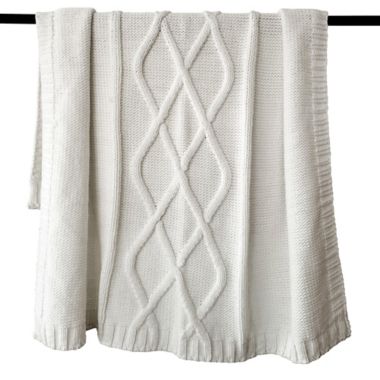 Bee &amp; Willow&trade; Chunky Ribbon Cable Throw Blanket in Coconut Milk. View a larger version of this product image.
