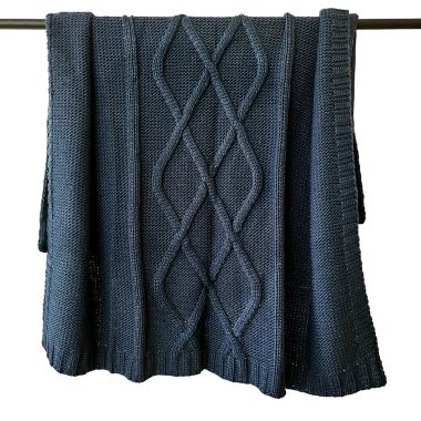 Bee &amp; Willow&trade; Chunky Ribbon Cable Throw Blanket in Mood Indigo. View a larger version of this product image.
