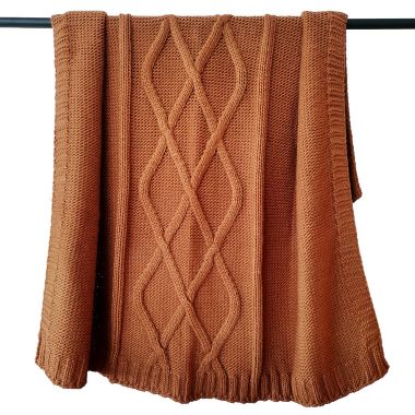 Bee &amp; Willow&trade; Chunky Ribbon Cable Throw Blanket in Roasted Pecan. View a larger version of this product image.