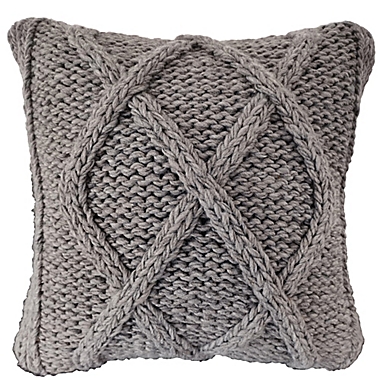 Bee &amp; Willow&trade; Chunky Ribbon Cable Knit 18-Inch Throw Pillow in Granite Grey. View a larger version of this product image.