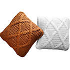 Alternate image 1 for Bee &amp; Willow&trade; Chunky Ribbon Cable Knit 18-Inch Throw Pillow in Coconut Milk
