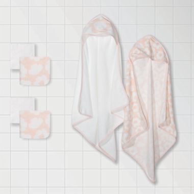 mighty goods&trade; 6-Piece Flower Towels and Washcloths Set in Rosewater/White. View a larger version of this product image.