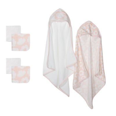 mighty goods&trade; 6-Piece Flower Towels and Washcloths Set in Rosewater/White