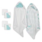 Alternate image 0 for mighty goods&trade; 6-Piece Clouds Hooded Towels and Washcloths Set in Teal/White