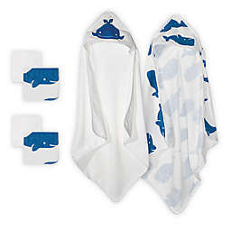 mighty goods™ 6-Piece Whale Towels and Washcloths Set in Blue/White