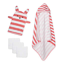 mighty goods™ 5-Piece Rabbit Towel, Washcloths, and Washcloth Mitt Set in Pink/White
