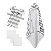 mighty goods&trade; 5-Piece Elephant Towel, Washcloths, and Washcloth Mitt Set in Grey/White