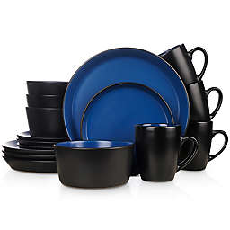 Stone Lain 16-Piece Dinnerware Set in Blue/Black