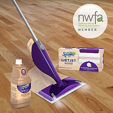 Swiffer&reg; WetJet Wood&trade; Quickdry Formula&trade; 42.2 fl. oz. Wood Floor Cleaner Refill. View a larger version of this product image.