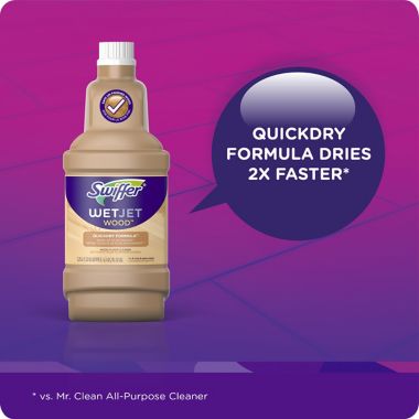 Swiffer&reg; WetJet Wood&trade; Quickdry Formula&trade; 42.2 fl. oz. Wood Floor Cleaner Refill. View a larger version of this product image.
