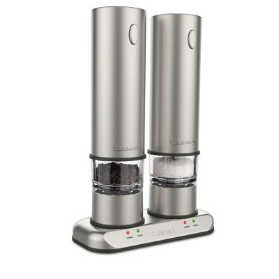 Cuisinart&reg; Rechargeable Electric Salt & Pepper Mill Set in Brushed Stainless Steel