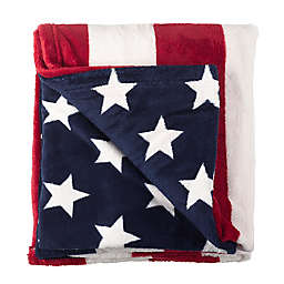 Saro Lifestyle American Flag Throw Blanket in Red/White/Blue