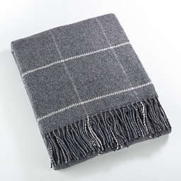 Saro Lifestyle Geometric Design Throw Blanket in Grey
