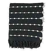 Saro Lifestyle Dual-Tone Striped Throw Blanket in Black/White