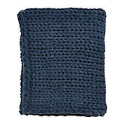 Saro Lifestyle Chunky Knit Throw Blanket in Ocean Blue