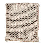 Saro Lifestyle Chunky Knit Throw Blanket in Oatmeal