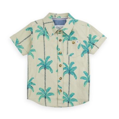 Sovereign Code&reg; Palm Hawaiian Shirt in Khaki/Green