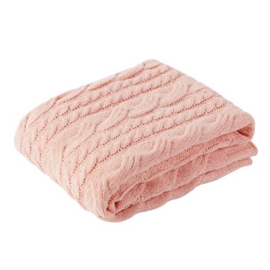 mighty goods&trade; Chenille Cable Knit Baby/Toddler Blanket in Pink. View a larger version of this product image.