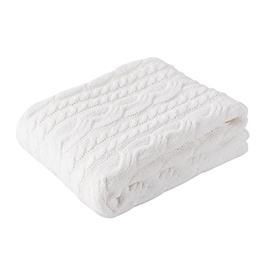 mighty goods&trade; Chenille Cable Knit Baby/Toddler Blanket in White. View a larger version of this product image.