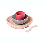 Alternate image 1 for BEABA&reg; 4-Piece Silicone Suction Meal Set in Rose