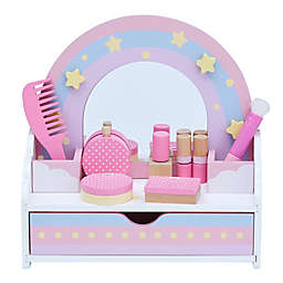 Teamson Kids Dreamer Rainbow 10-Piece Tabletop Vanity Set in Pink