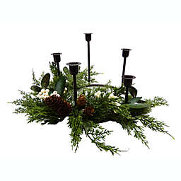 Bee & Willow™ 22-Inch Greenery 4 Taper Candle Holder Centerpiece