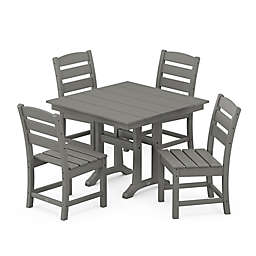 POLYWOOD® Lakeside 5-Piece Farmhouse Trestle Side Chair Dining Set