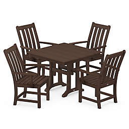POLYWOOD® Vineyard 5-Piece Farmhouse Trestle Arm Chair Dining Set