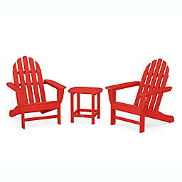 POLYWOOD® Classic Adirondack 3-Piece Set with South Beach 18" Side Table