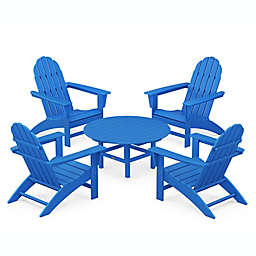 POLYWOOD® Vineyard 5-Piece Adirondack Chair Conversation Set