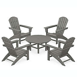 POLYWOOD® Nautical 5-Piece Adirondack Chair Conversation Set