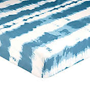 Crane Caspian Tie-Dye Fitted Crib Sheet in Blue/White