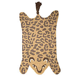 Crane Baby Leopard Shape 1'11 x 3' Handwoven Accent Rug in Brown