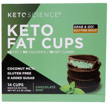 Keto Science&reg; 14-Count Fat Cups in Chocolate Mint. View a larger version of this product image.