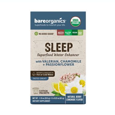 BareOrganics&reg; 5-Count Organic Sleep Superfood Drink Mix &amp; Smoothie Booster. View a larger version of this product image.