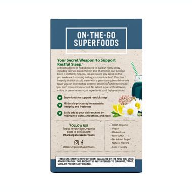 BareOrganics&reg; 5-Count Organic Sleep Superfood Drink Mix &amp; Smoothie Booster. View a larger version of this product image.