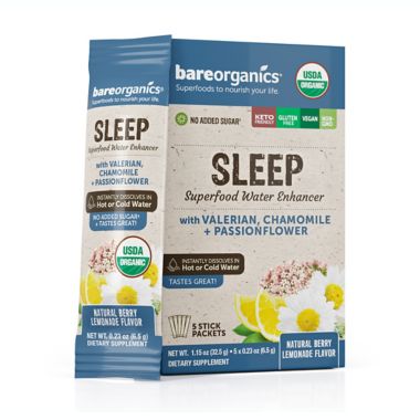 BareOrganics&reg; 5-Count Organic Sleep Superfood Drink Mix &amp; Smoothie Booster. View a larger version of this product image.