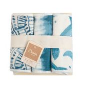 Crane Baby 3-Pack Caspian Nautical Burp Cloths in Blue/White