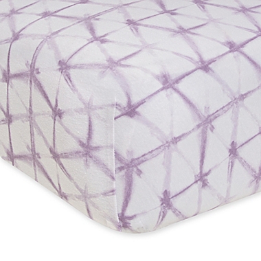 Burt&#39;s Bees Baby&reg; Glistening Tie Dye Organic Cotton Crib Sheet in Lilac. View a larger version of this product image.
