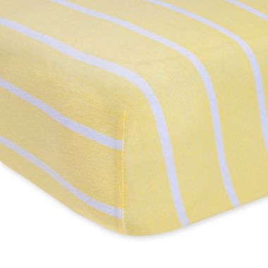 Burt's Bees Baby&reg; Varied Stripe Organic Cotton Crib Sheet in Sunshine&nbsp;. View a larger version of this product image.