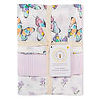 Alternate image 1 for Burt&#39;s Bees Baby&reg; 3-Pack Rainbow Butterflies Organic Cotton Muslin Blankets in Lilac